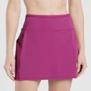 Athleta Action Skort In Dobby 14.5" Magenta Women's Medium Athletic Skirt